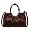 Vintage Pleated Women Crossbody Bag Fashion Pu Leather Tote Bucket Bag Large Capacity Commuting Shoulder Handbag
