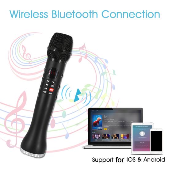 3-in-1 Bluetooth-kompatibler Lautsprecher Handliches Kabelloses Karaoke-Gesangs-Aufnahme-Mikrofon
