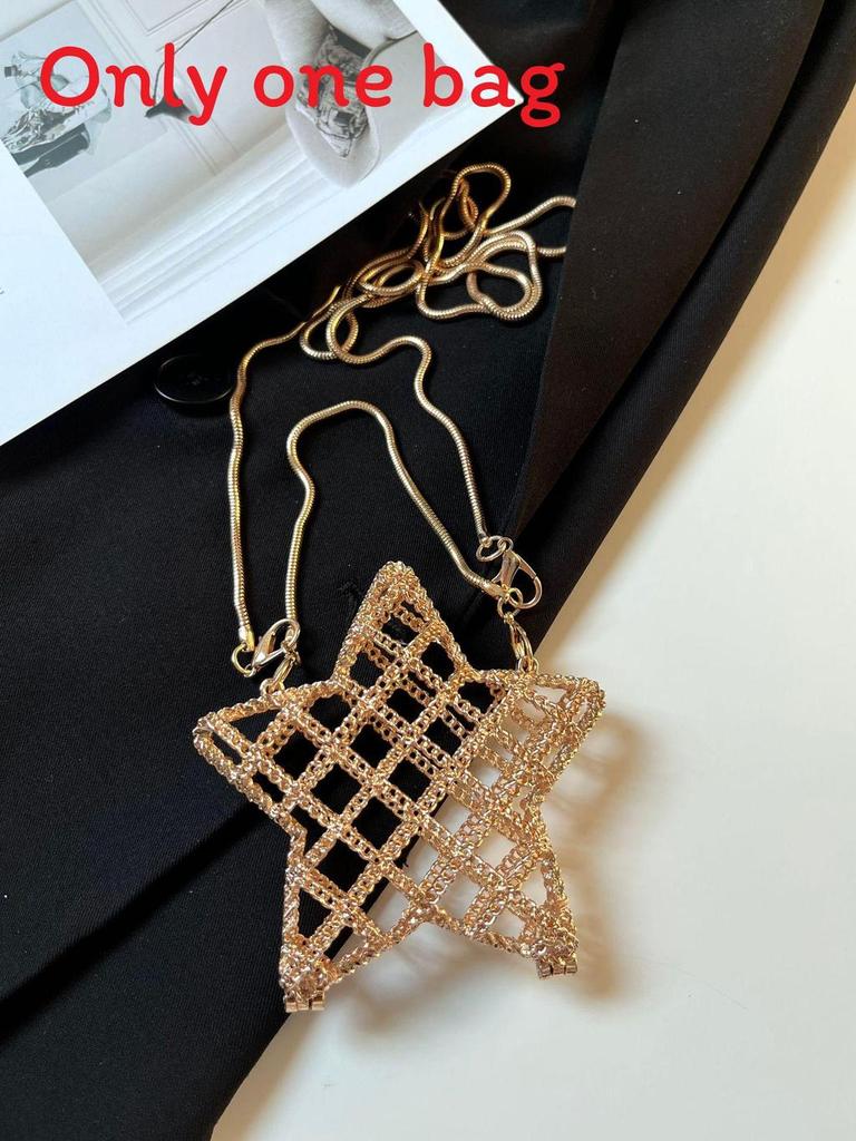 Street Style Star Shaped Mini Metal Crossbody Bag With Chain For Daily Fashion