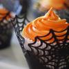 12pcs/set Halloween Hollow Paper Cup Spider Web Pumpkin Horror Castle Cake Wrap