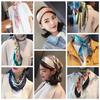 Silk-Blend Women's Square Scarf for Neck Protection - Ideal for Spring, Autumn, and Summer Outfits