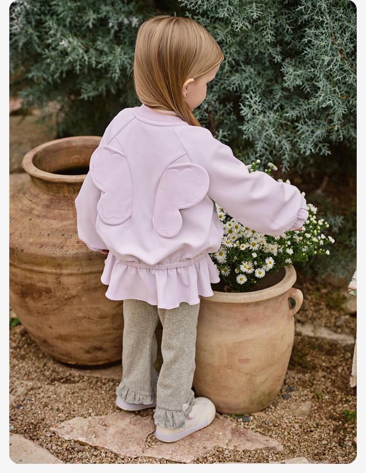 David Bella Children's Knitted Jacket Spring New Girl's Sweet Butterfly Cardigan Baby Long Sleeve Top