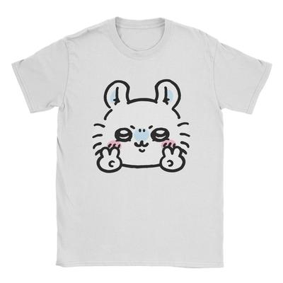 Chiikawa Momo T Shirt for Men 100% Cotton Funny T-Shirts Crew Neck Tees Short Sleeve Clothes Classic