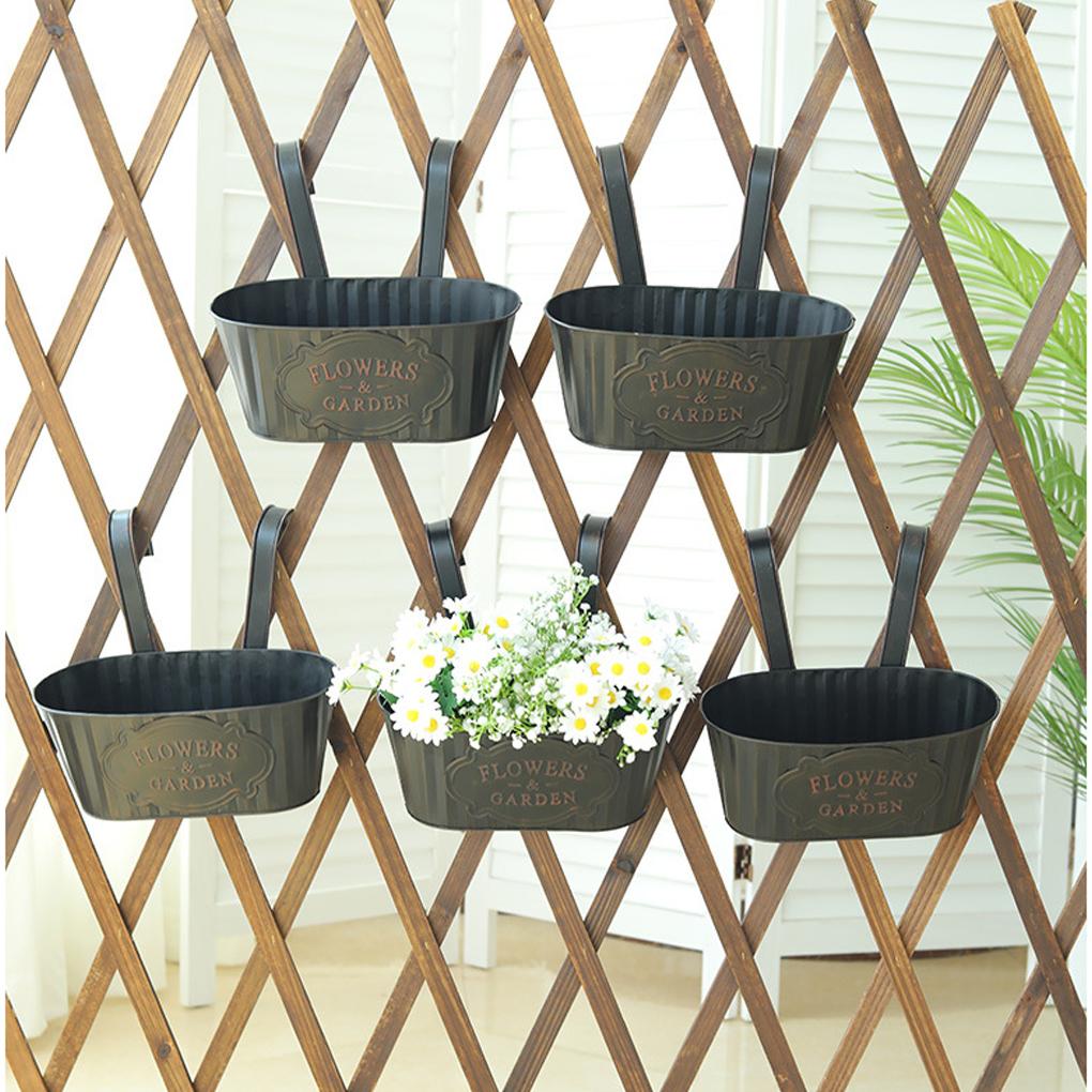 Hanging Iron Flowerpot With Detachable Hooks Easy To Install Anywhere Detachable Handle Flowerpot