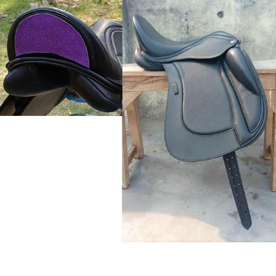 

Leather Dressage Double Flap Saddle with Changeable Gullets – Elegant Cantle Design 18 Inch чорний