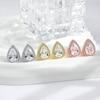 Cross-Border Fashion Elegant Pear-Shaped Drop Earrings for Women - Classic Moissanite & Zirconia Stud Bridal Set