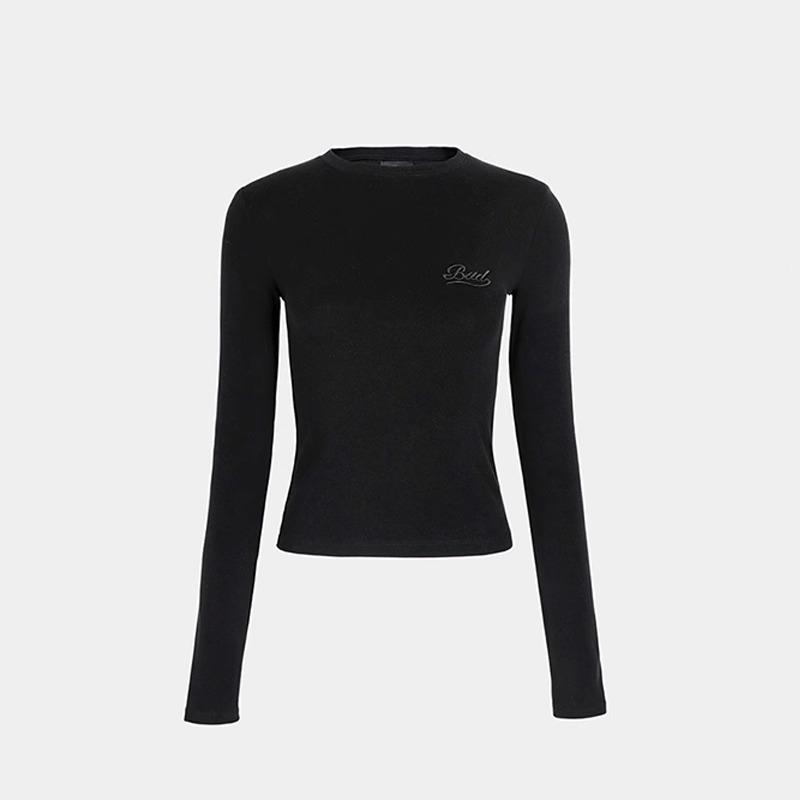Korean Badblood BCAC Series American Spicy Girl Embroidered Long Sleeve Slim T-Shirt for Women Small