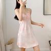 Ink painting ice silk suspender nightdress women's spring and summer pajamas thin nightgown sexy antique two-piece suit loungewear