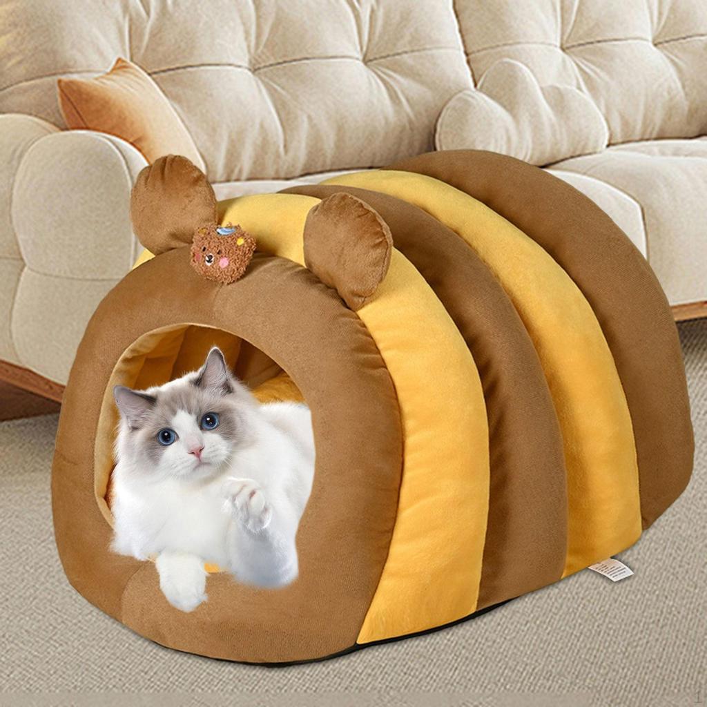 Cat Nest Teddy Kennel Detachable Winter Shelter Pet Sleeping Cave Bed for Indoor Cats