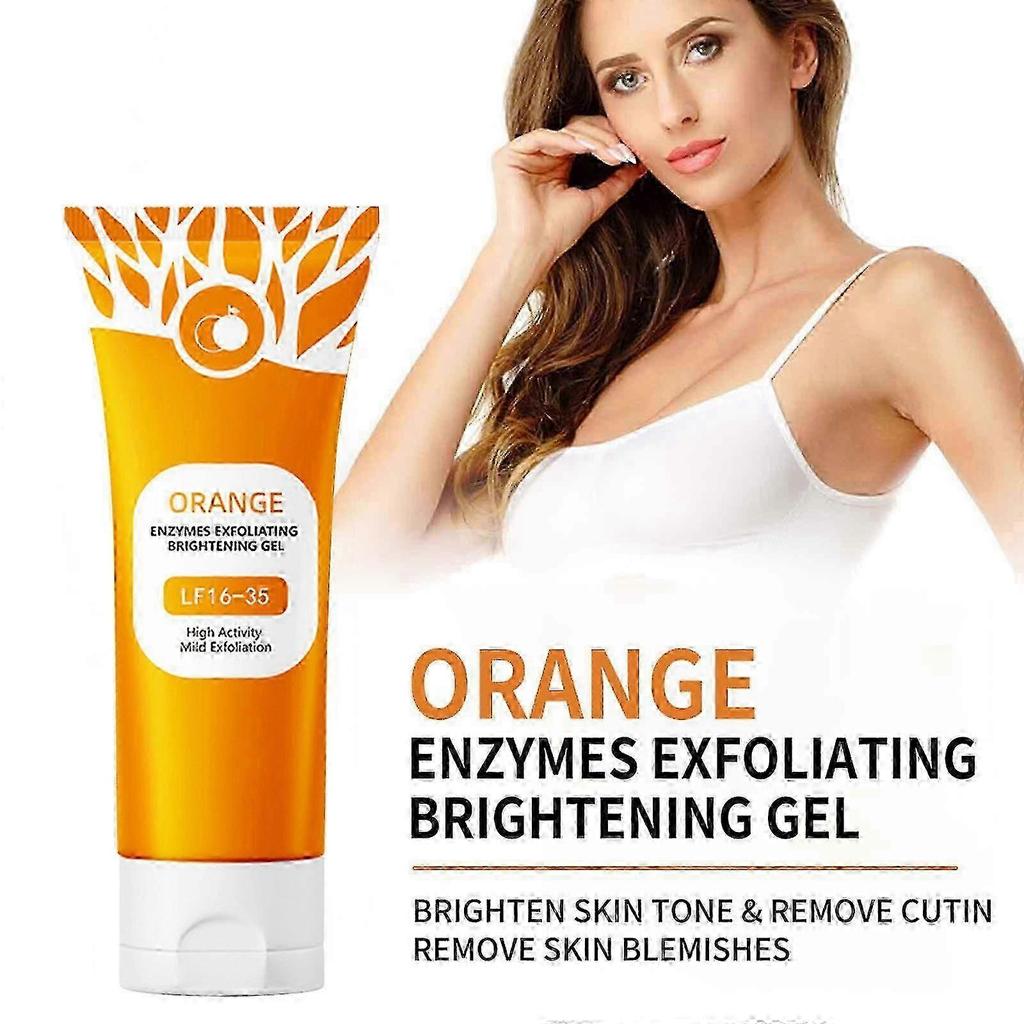 3 Pezzi Gel Esfoliante Illuminante Idratante Rassodante con Enzimi d'Arancia per Stringere i Pori Sbiancante Illuminante Gel Peeling Esfoliante