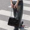 Loving Ribbon Leather Chain Shirring Square Flap Crossbody Shoulder Bag (4 Colors)