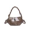 Large Capacity Shoulder Bag for Women Fashion Solid PU Bag Delicate Handle