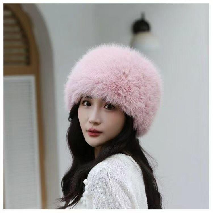 Autumn Winter Plush Faux Fur Bucket Hat: Fairy Princess Style
