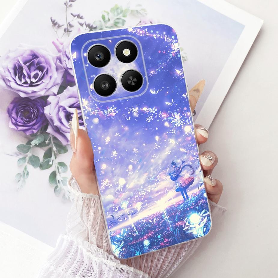 For Honor 400 Smart 5G Case LGN-NX1 Luxury Flowers Butterfly Painted Cover Silicone Case For Honor X7d X 7d HonorX7d Soft Fundas