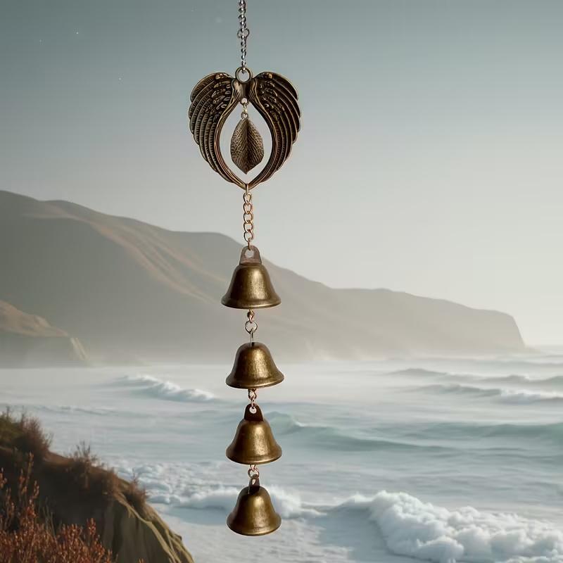 1 Piece Metal Wind Chime, Wrought Iron Hanging Ornament With Chain, Outdoor Garden Decoration, Home Decoration, Bell