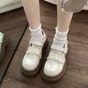 Fashion Retro French Mary Jane Single Shoe Women's 2024 New Summer Round Toe Design Versatile Thick Sole Small Leather Zapatos Mujer