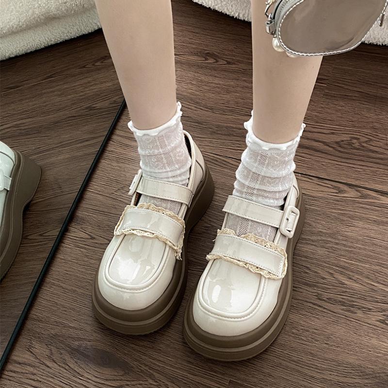 Fashion Retro French Mary Jane Single Shoe Women's 2024 New Summer Round Toe Design Versatile Thick Sole Small Leather Zapatos Mujer