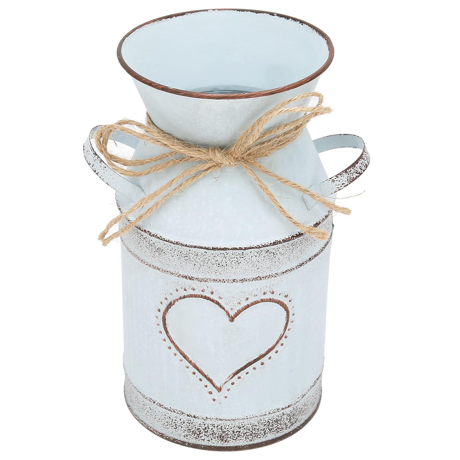 

Vase Unique Heartshaped and Rope Design Galvanized Iron Vase for Indoor Outdoor Home Office