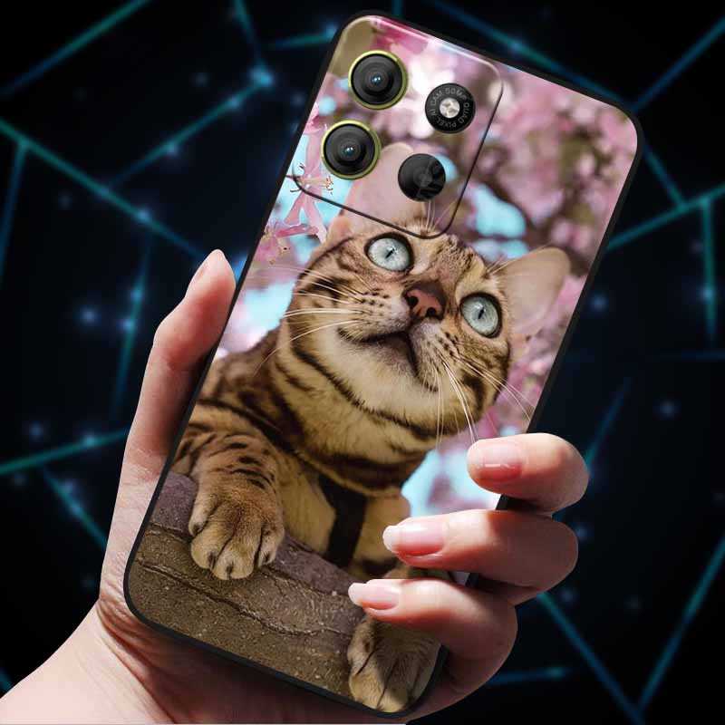 For Moto G15 4G Case Painted Cats Soft Silicone Lovely Back Case for Motorola Moto G15 Power G 15 Phone Cover MotoG15 etui Funda