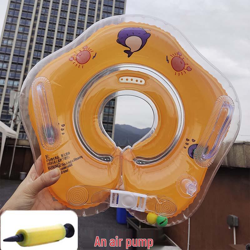 Adjustable Inflatable Baby Neck Swim Ring for Newborns with Double Airbag