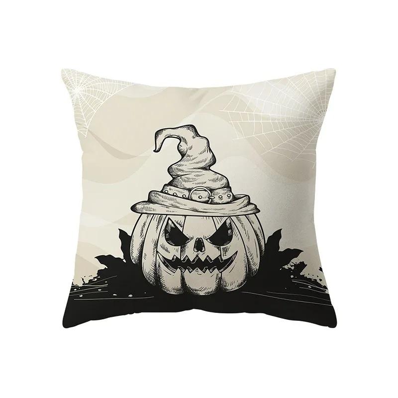 Halloween Theme Pillowcase Car Office Living Room Sofa Halloween Pumpkin Lantern Decoration Pillowcase