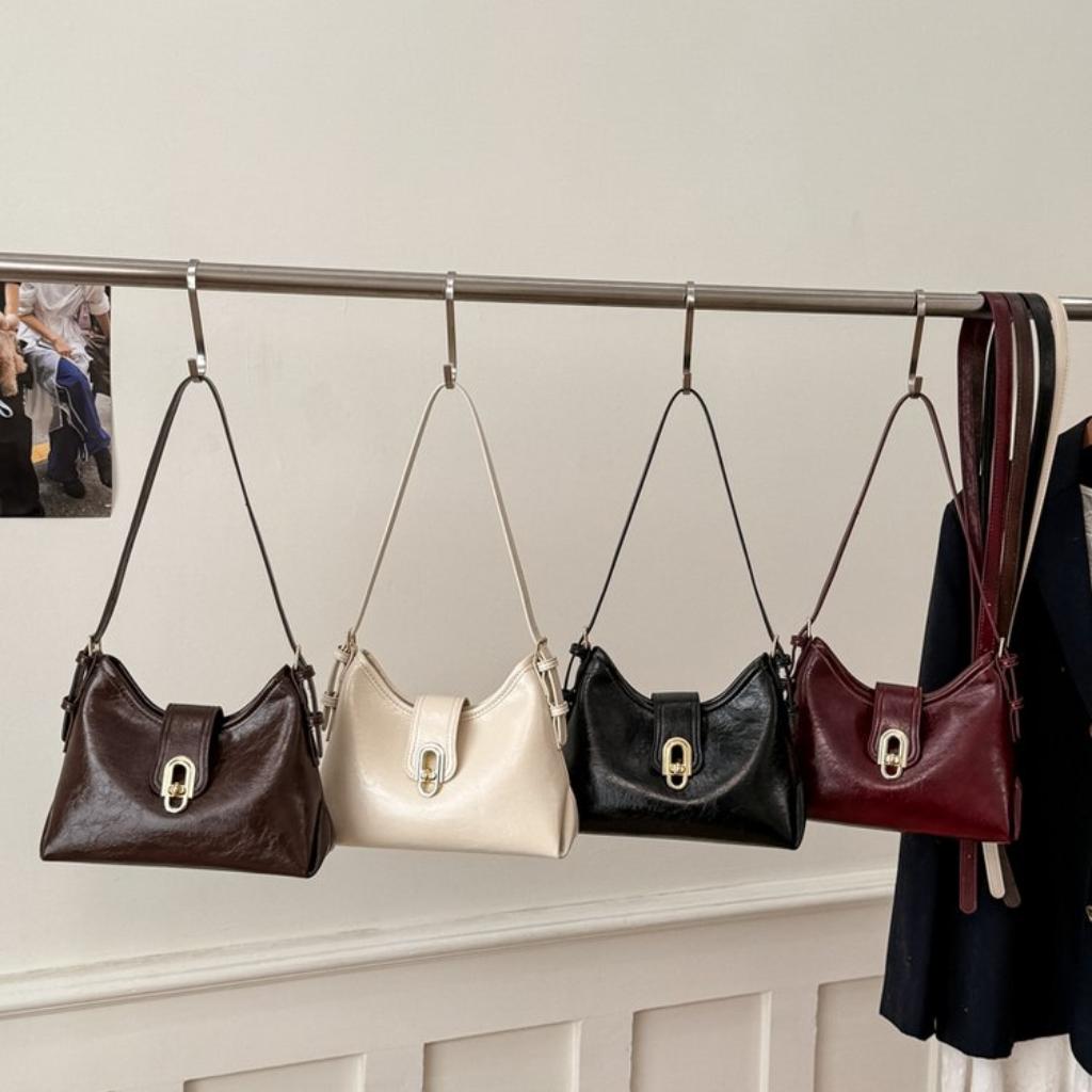 Crossbody Bag Women PU Vintage Lock Daily Commute