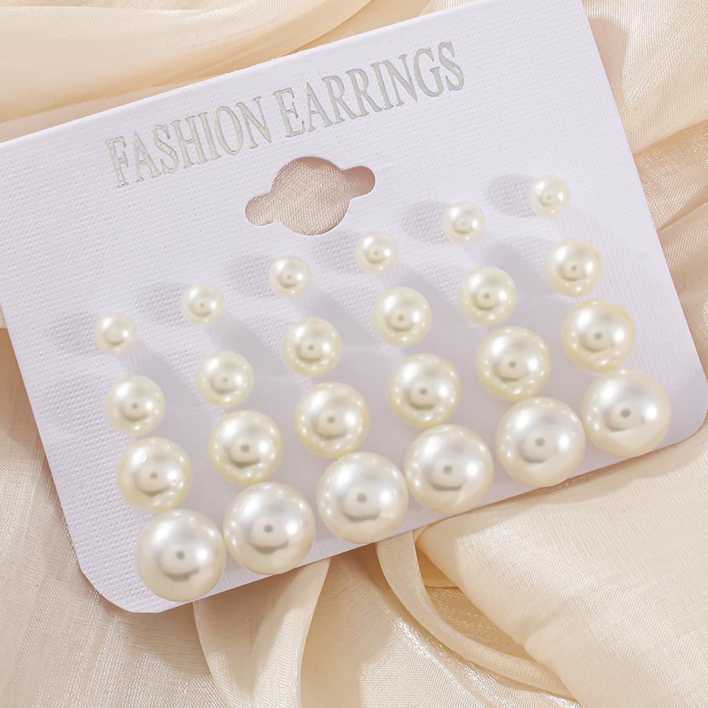 Trendy Korean Imitation Zircon Stud Earring Different Sizes Earring Freely Matched Elegant Women's Daily Versatile Dating Zircon