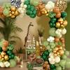 Jungle Animal Balloon Garland Arch Kit Jungle Safari Birthday Party Supplies Kids Boy Baby Shower Latex Balloons Party Decor