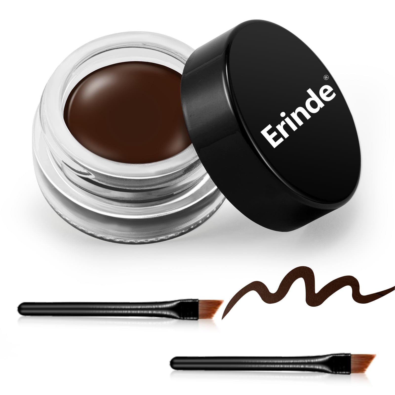 

Erinde Eyeliner Gel Smooth Waterproof Eyeliner with Brush Under Eyeliner High Color Eyebrow Pencil High Adhesiveness Hypoallergenic Cosmetics Matte