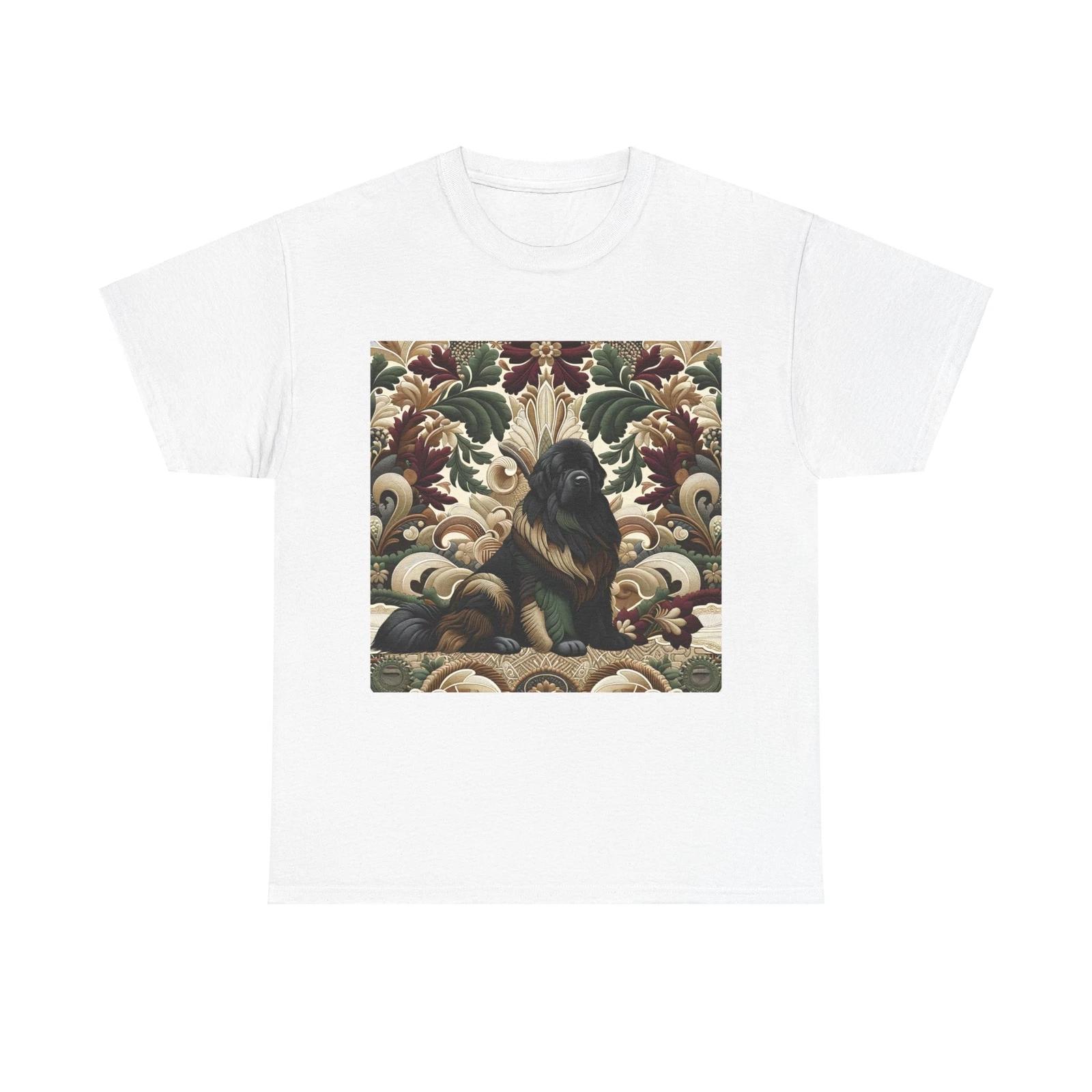 Unisex Adult T Shirt Jacquard Newfoundlander Floral Geometric Art M