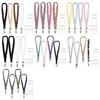4Pcs Stretchy Retractable Scrunchie Lanyard Set with Waterproof ID Card Holders Soft Telescopic Neck Lanyards