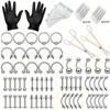 84PCS Mixed Set of Stainless Steel Body Jewelry: Nose Rings, Nose Studs, Eyebrow Studs, Ear Cartilage Studs, Lip Studs, and Navel Rings.