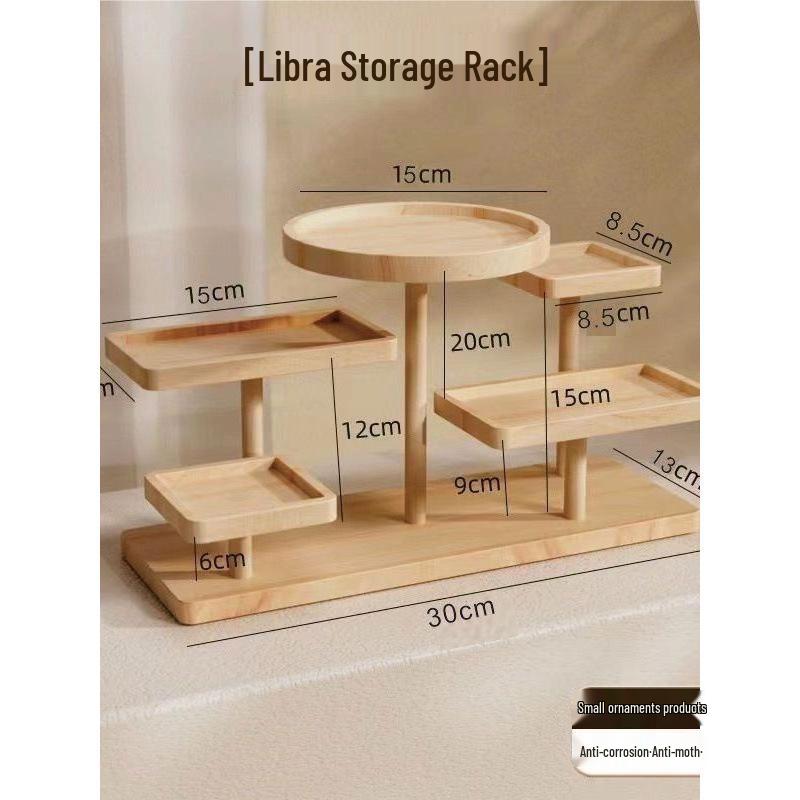 Solid Wood Creative Display Stand for Jewelry, Figurines, Snacks, and Succulents