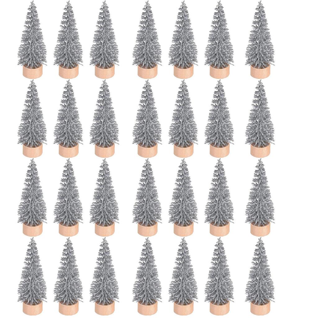 5/500pcs Mini Christmas Tree Small Artificial Christmas Tree Ornament Cedar Pine Sisal Tabletop Merry Christmas Party Decoration