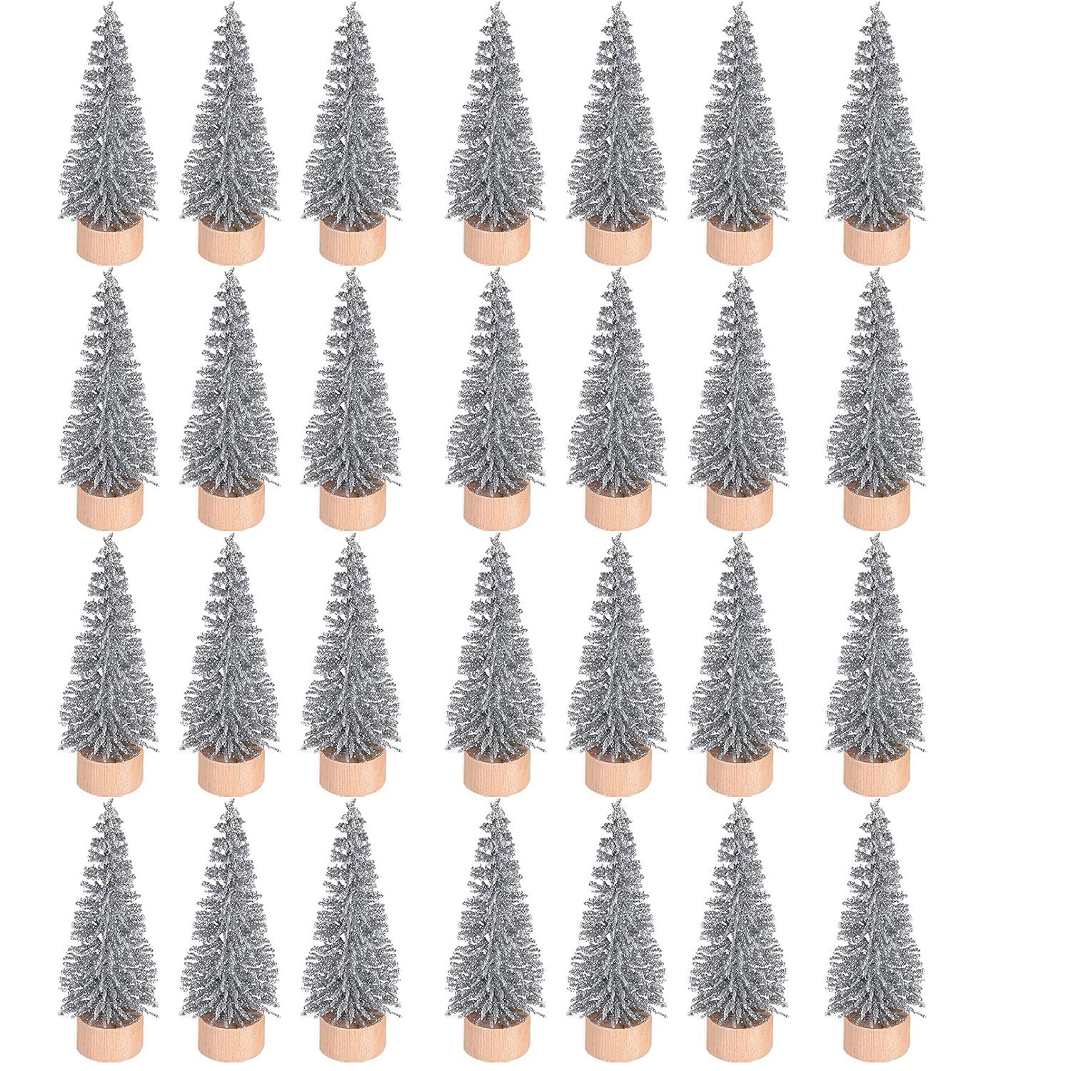 

5/500pcs Mini Christmas Tree Small Artificial Christmas Tree Ornament Cedar Pine Sisal Tabletop Merry Christmas Party Decoration 5PCS