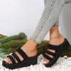 Black Platform Slippers Women's Sandals Soft EVA Black Color Ladies Fashion Slides Thick Sole Summer Shoes Woman Flip Flops
