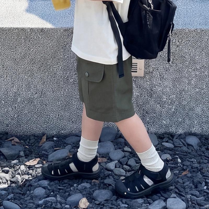 Korean Style Kids' Quick-Dry Cargo Shorts - Casual, Loose Fit for Boys