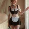 Socpuro Sexy Maid Erotic Maid Cosplay Cute Set for One Size Fits Most Costume, Halloween, Uniform, Underwear, Pajamas, Open-Breasted Lingerie,