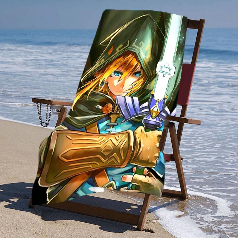 1pc Game Zelda Beach Towel, Beach and Seaside Swimming Pool Equipment, Fashion Pattern, Rectangular, Travel Essentials
