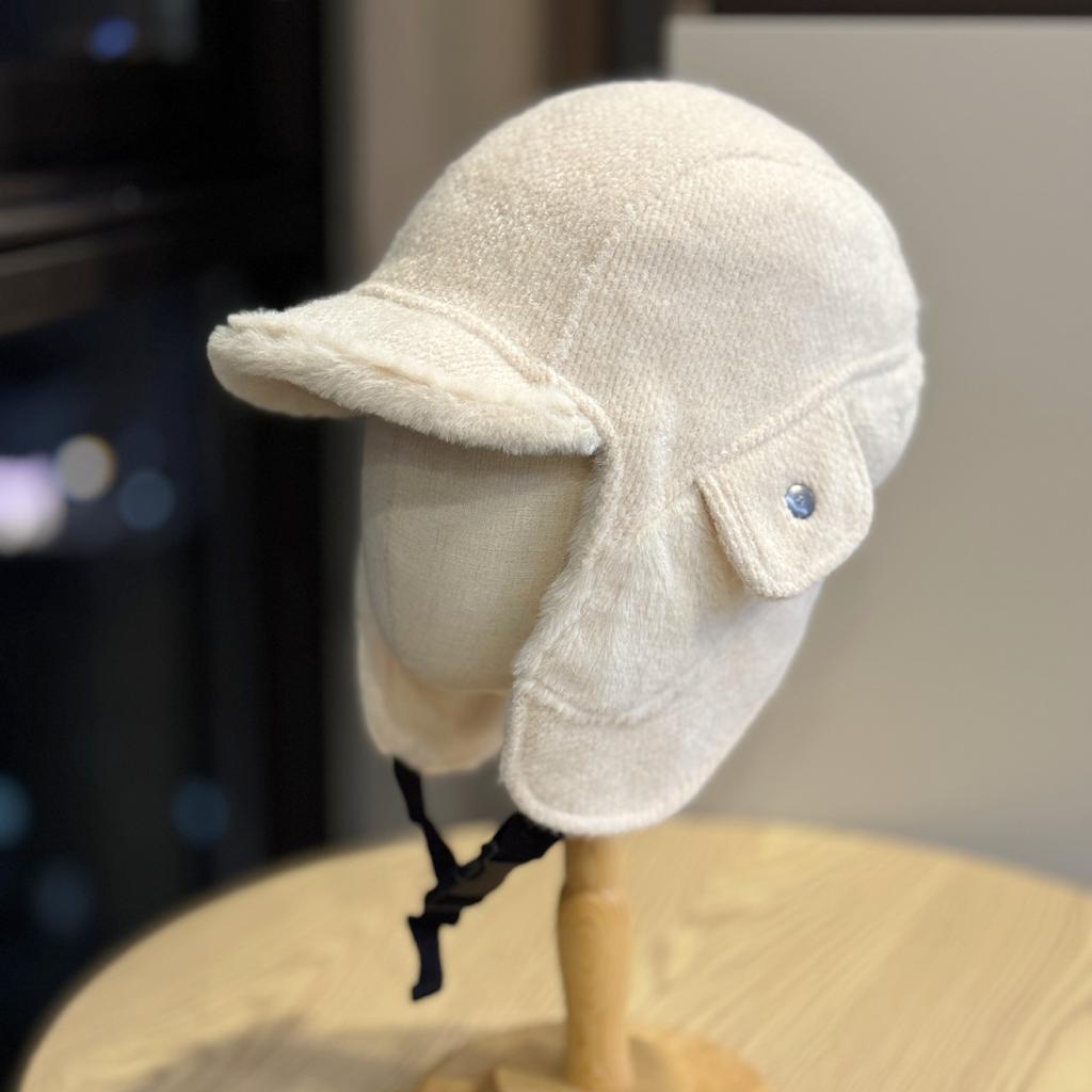 Korean Style Outdoor Cycling Lei Feng Hat for Women Fashionable Velvet Thickened Warm Ear Protection Hat To Protect Against Cold