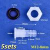 5 Sets M5-M16 Thread To 3-12Mm Aquarium Water Tank Inlet Outlet Joint Irrigation Hose Connectors Pp Straight Bulkhead Connector