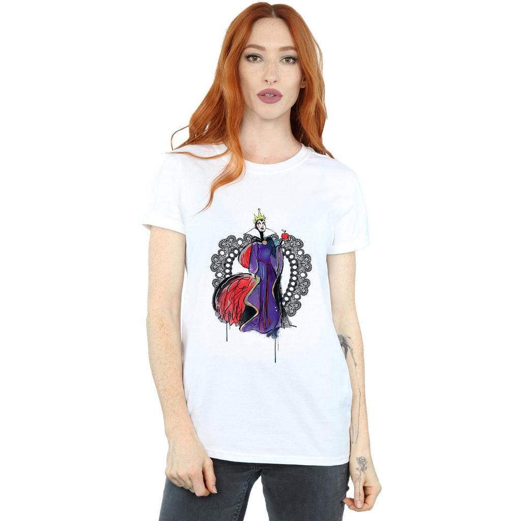 Disney Womens/Ladies Villains Maleficent Sketch Cotton Boyfriend T-Shirt