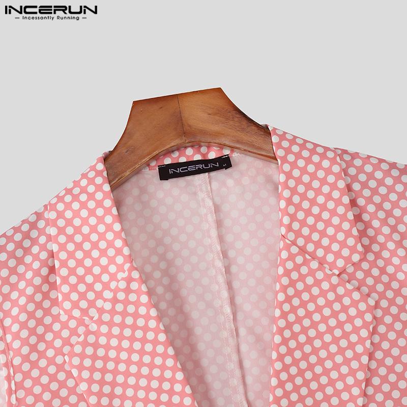 INCERUN Men Outfits Polka Dots Print Sleeveless Tops Long Pants Casual Sets