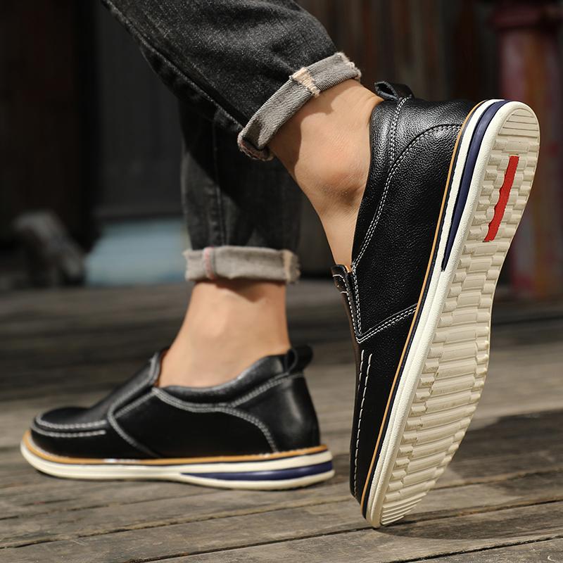Genuine Leather Men's Shoes Fashion Breathable Men Casual Shoes Outdoor Flats Driving Shoes Large Size Men Loafers Sneakers