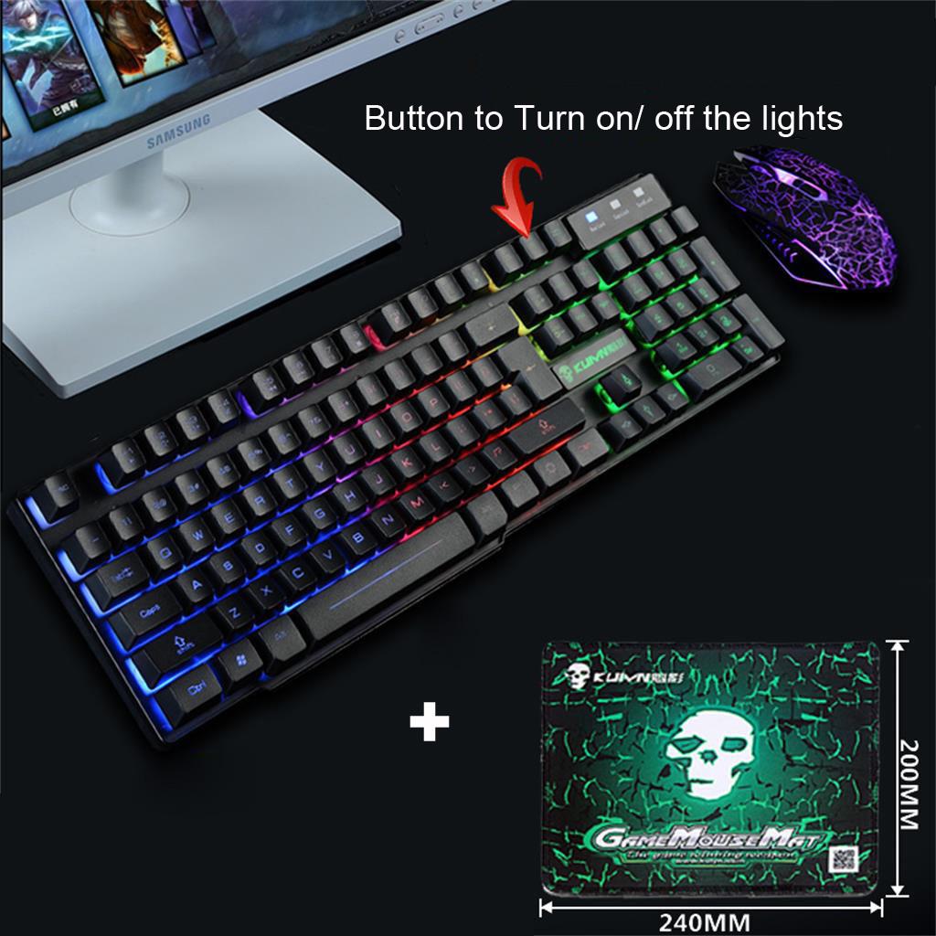 Backlight Usb Ergonomic Gaming Keyboard and Mouse Set for PC Laptop