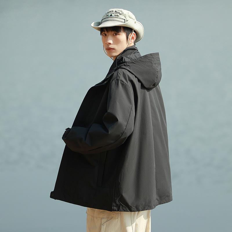 Men's Autumn/Winter Outdoor Mountain Series Casual Hooded Windbreaker Jacket