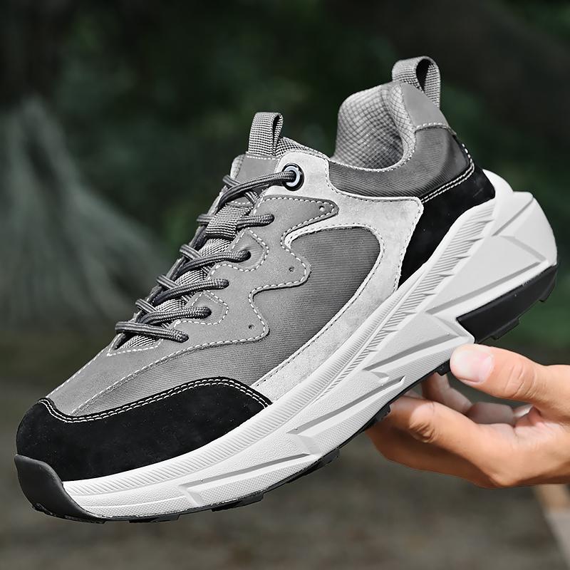 

Мужская обувь для альпинизма, толстая подошва, противоскользящая, для ходьбы, бега трусцой, прочная, удобная, легкая, повседневные уличные кроссовки 38 серый