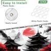 Japanese Anime Shower Curtain, Asian Cherry Blossom Landscape Ink Painting Design Bath Curtains For Bathroom, Black And Red