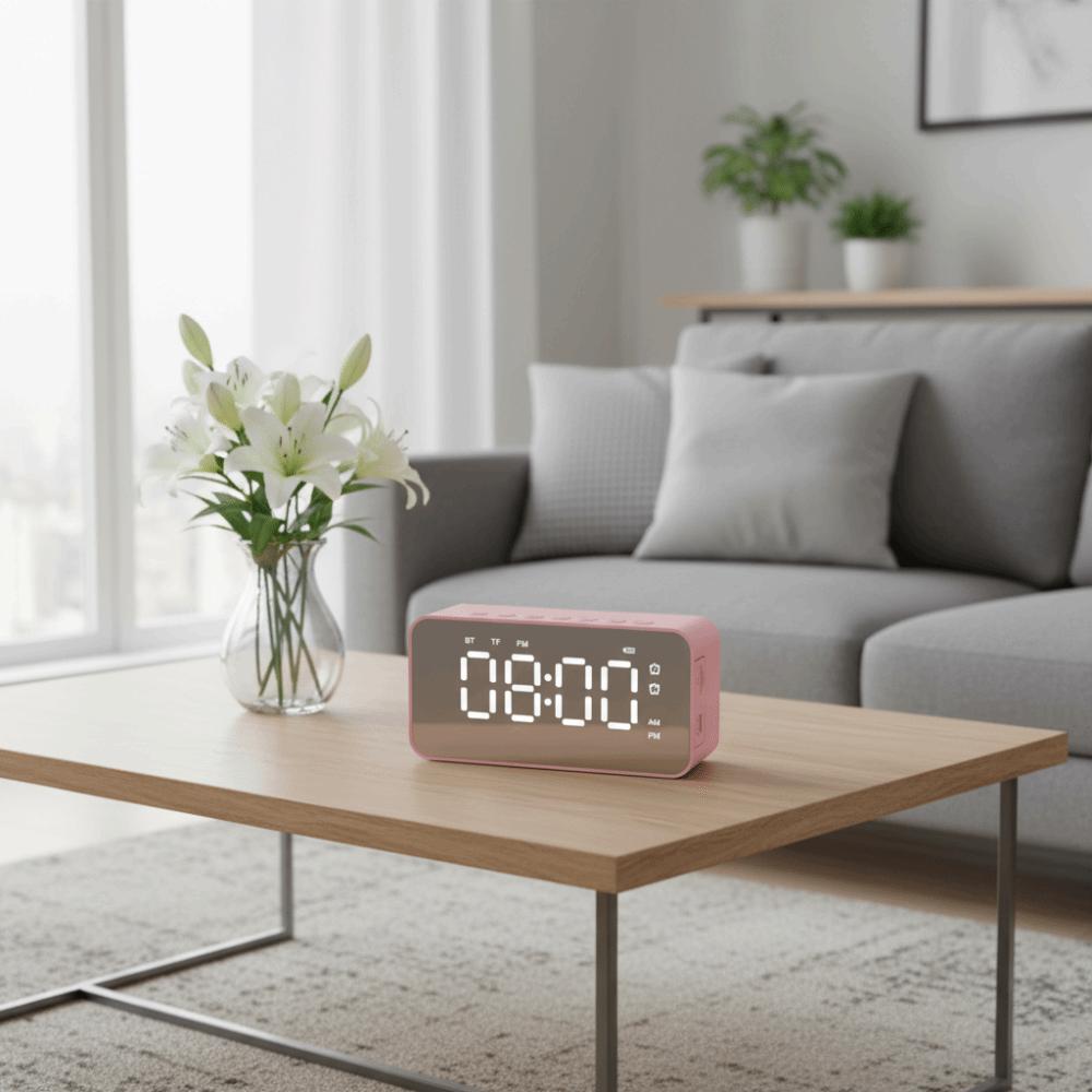 Stereo Sound Alarm Clock Digital Display FM Radio Multifunctional Music Player  Desktop