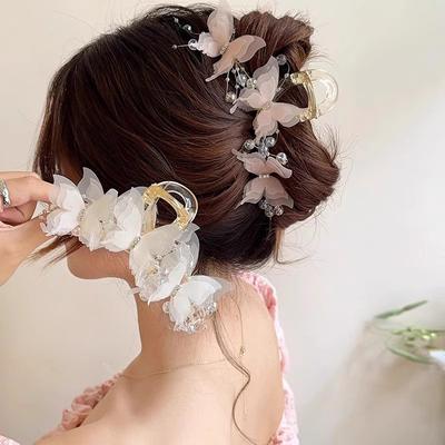 New Style Butterfly Pearls Hair Claw For Women Girls Sweet Hair Ornament Claw Clip Hair Clip Hairpin Fashion Hair Accessories